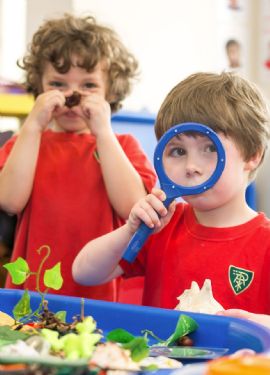 Nursery children exploring the world around them at Vita et Pax Preparatory School, Southgate N14